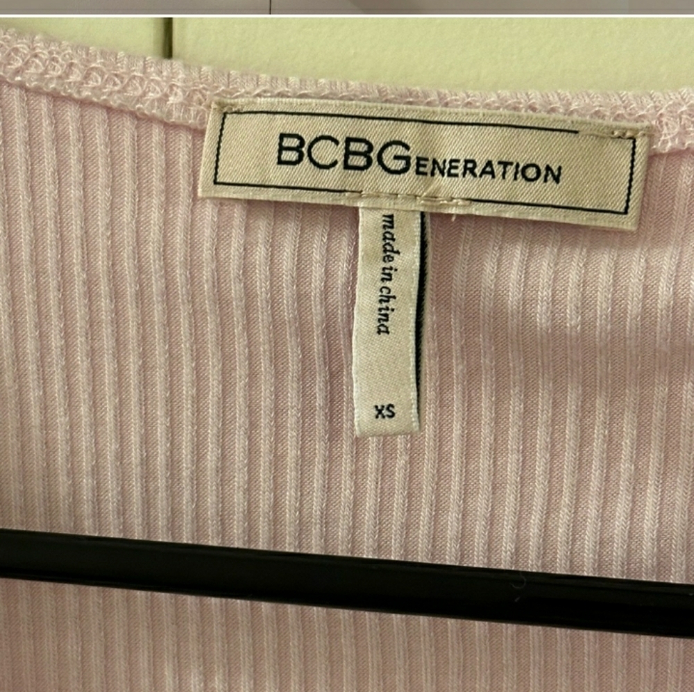 Bcbgeneration Soft Pink Ribbed Open Back Bodysuit… - image 7